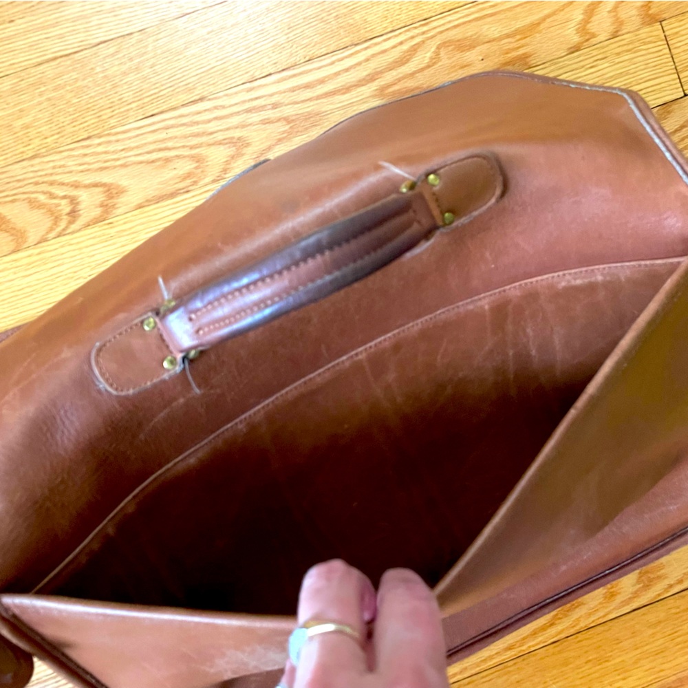 Vintage Coach British Tan Leather Portfolio Briefcase Bag Business Collection - Picture 9 of 14